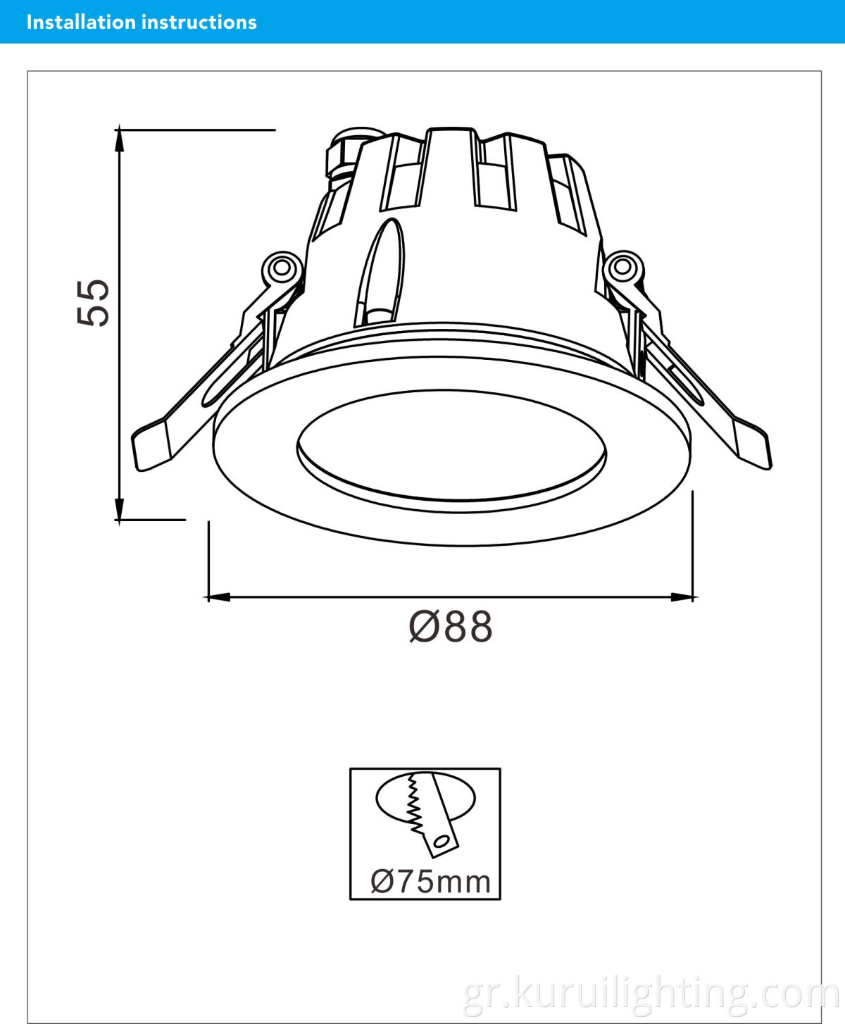 10W LED Downlight Size